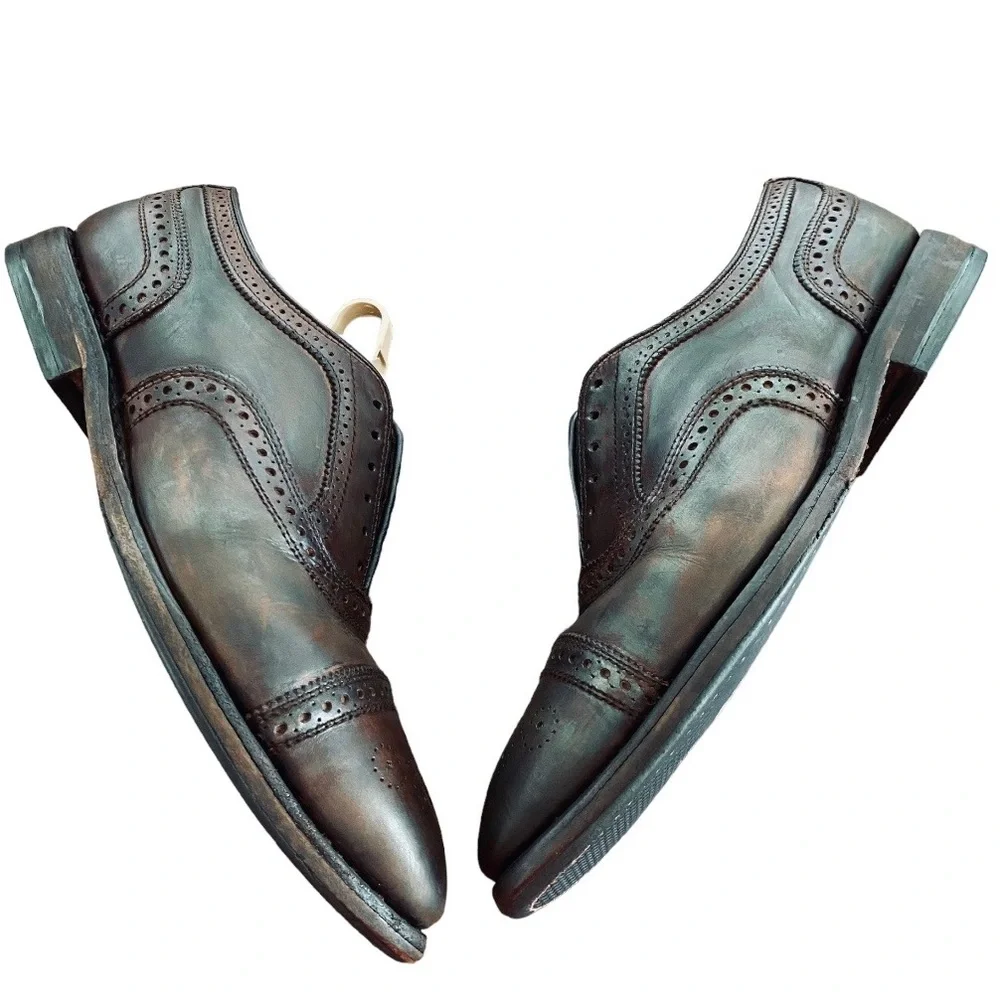Allen Edmonds Strandmok Style Men’s Genuine Leather Distressed Oxfords Size 8‎